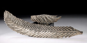 Lot 227b, Auction 4/3/2026: Two 19th C Italian Silver Devotional Feathers