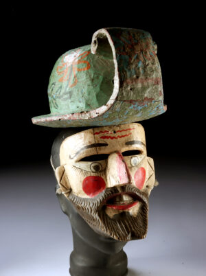 Lot 201a, Auction 4/3/2026: Vintage Mexican Guerrero Conquistador Mask w/ Helmet