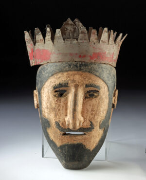 Lot 200c, Auction 4/3/2026: Mexican Nahua Mask - Iron-Crowned Moorish King