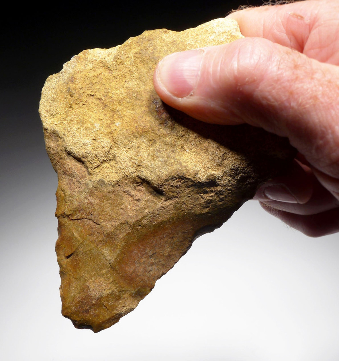 Lot 146a, Auction 4/3/2026: Mousterian Neanderthal Jasper Hand Axe Fontmaure France