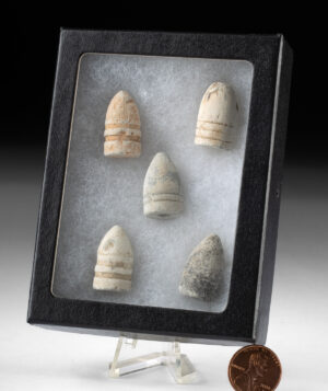 Lot 221, Auction 4/20/2026: 1860s USA Civil War Minie Ball & Lead Bullets, 5 pcs