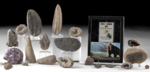 Lot 130, Auction 4/20/2026: Mineral Collection, Geodes + Mammoth Fur & Fern Fossils