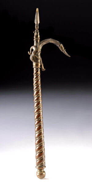 Lot 96b, Auction 4/12/2026: 19th C. Indian Gilt-Copper Elephant Goad Ankus
