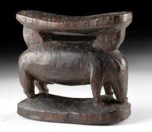 Lot 90, Auction 4/20/2026: Ghana Asante Wood Headrest - Aardvark Form