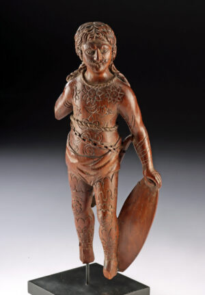 Lot 112b, Auction 4/12/2026: Philippine Wood Figure - Tattooed Warrior