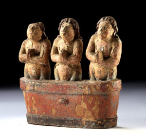 Lot 145b, Auction 4/12/2026: 19th C. Painted Wood Group - St. Nicholas Legend