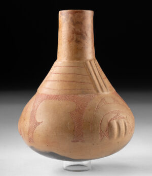 Lot 25, Auction 4/20/2026: Caddo Orangeware Bottle - Incised Motifs