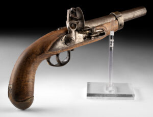 Lot 236a, Auction 4/20/2026: 1826 French Flintlock Pistol - Brass Mounted