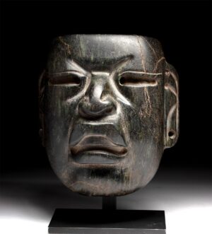 Important Olmec Serpentine Mask Were-Jaguar | CIRAM Tested