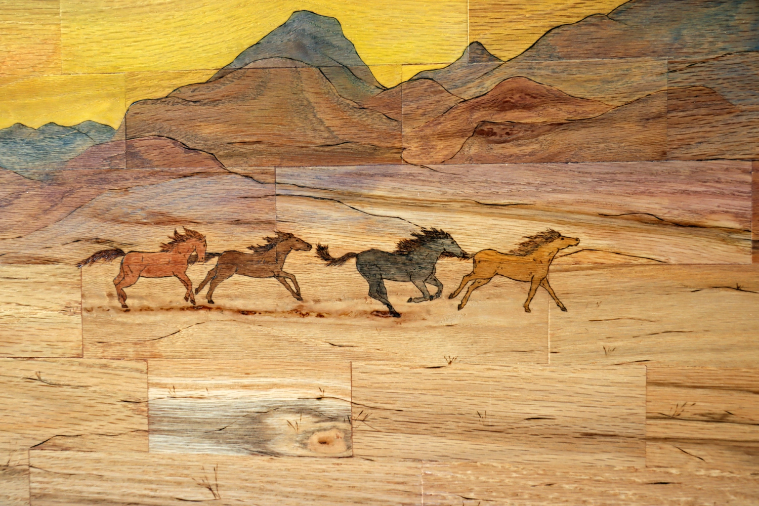 Fritz Anders Wood Mosaic - "Racing the Setting Sun" (Auction 2026-06-05, Lot 12A) - Image 3