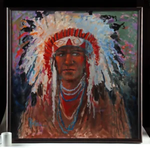 Jess DuBois Painting - Native American in Headdress (Auction 2026-06-05, Lot 11B)