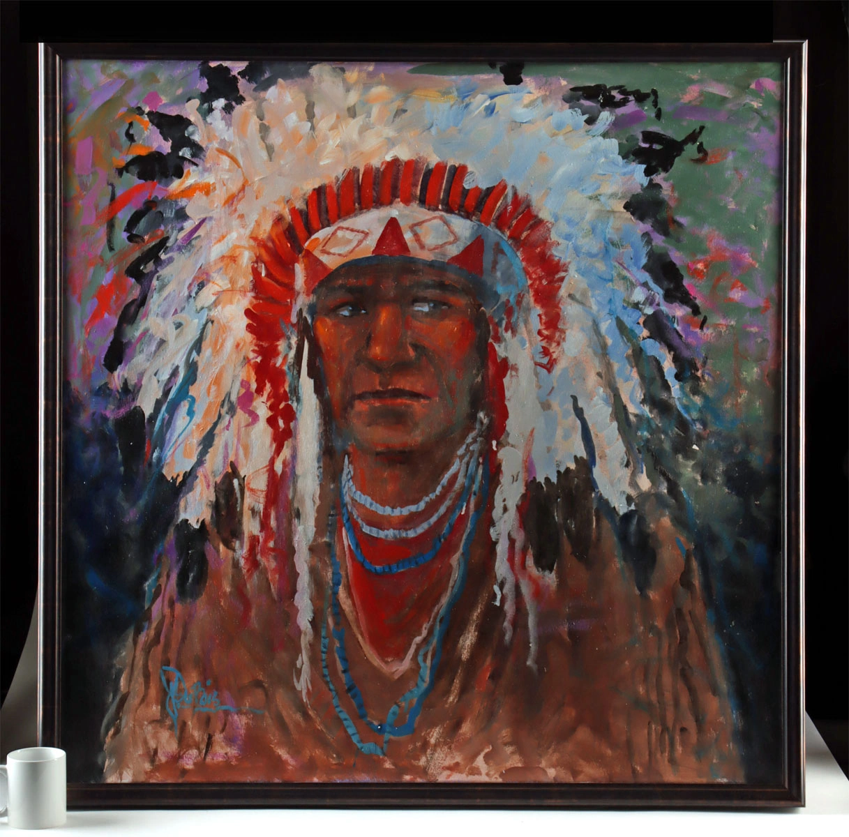 Jess DuBois Painting - Native American in Headdress (Auction 2026-06-05, Lot 11B)