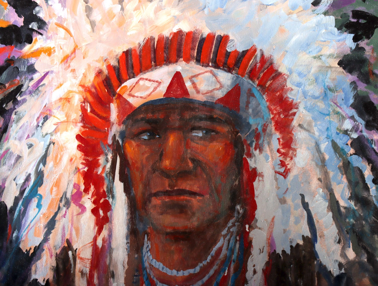 Jess DuBois Painting - Native American in Headdress (Auction 2026-06-05, Lot 11B) - Image 3