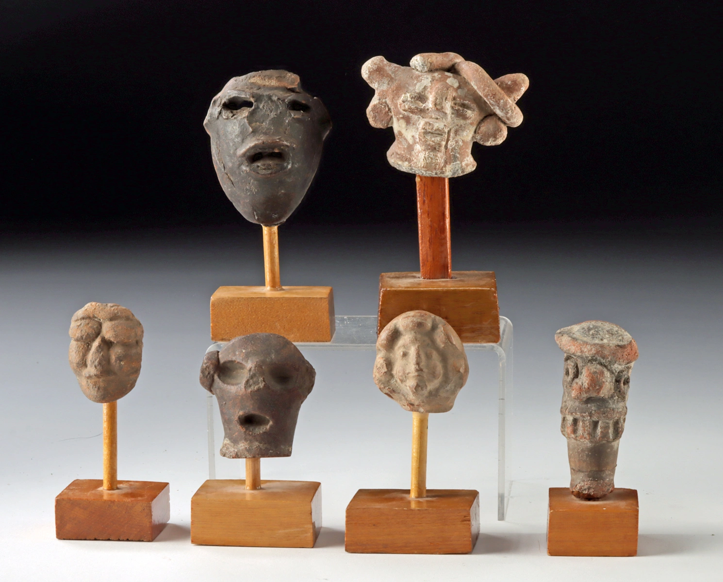 5 Pre-Columbian & 1 Post-Colonial Guatemalan Heads (Auction 2026-06-05, Lot 52)