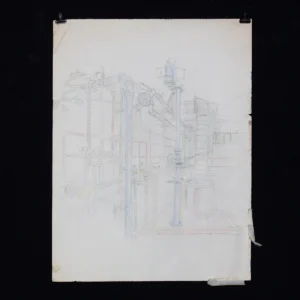 Edith Kramer Pencil Drawing - Industrial Pipes (Auction 2026-06-05, Lot 4)
