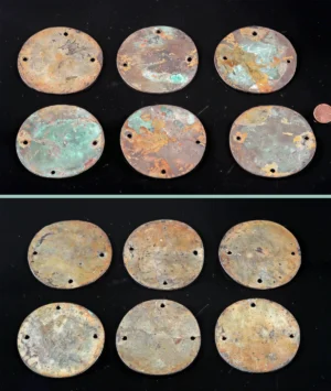 Six Large Chimu Gilt Copper Discs, Regalia Ornaments (Auction 2026-06-05, Lot 79)