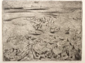 Edith Kramer Lithograph - Ocean & Rocks, Maine (1962) (Auction 2026-06-05, Lot 6)