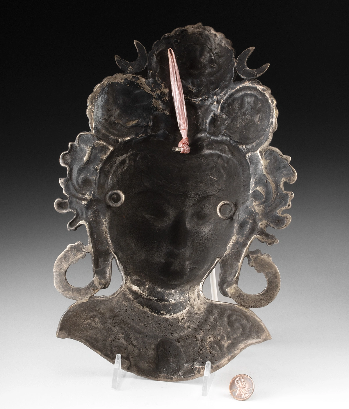 Tibetan Silvered Brass Head of Tara Wall Hanging (Auction 2026-06-05, Lot 192A) - Image 3