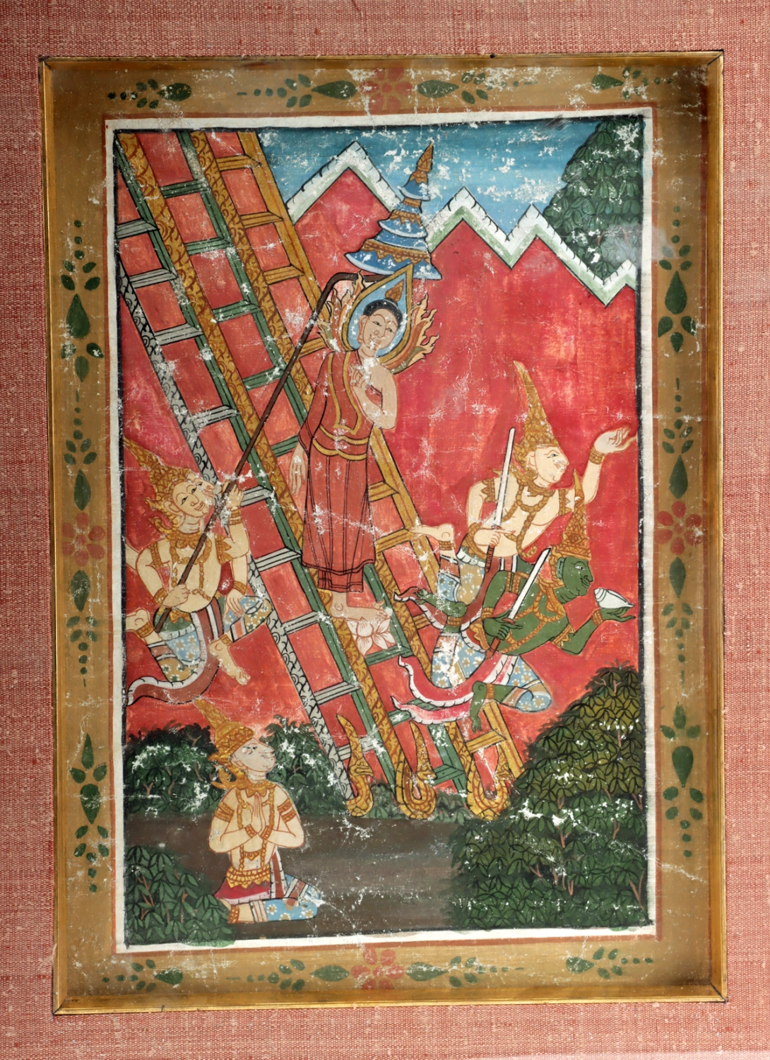 19th C. Thai Painting of Buddha Returning from Heaven (Auction 2026-06-05, Lot 236A)