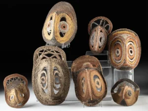 Seven Papua New Guinea Woven Miniature Yam Masks (Auction 2026-06-05, Lot 159A)