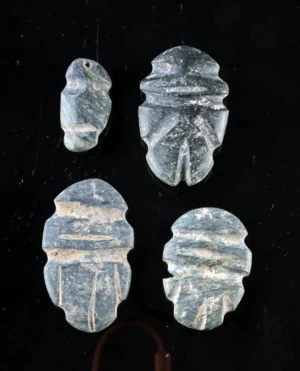 Three Mezcala Stone Figures & One Head Pendant (Auction 2026-06-05, Lot 32A)