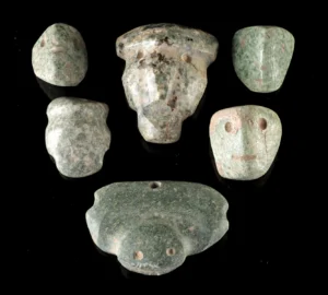 Lot of 6 Guerrero Mezcala Greenstone Head Amulets (Auction 2026-06-05, Lot 32)