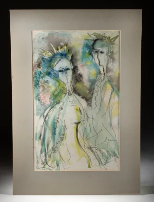 Gladys Golden Mixed Media - Abstract Couple (Auction 2026-06-05, Lot 18A)