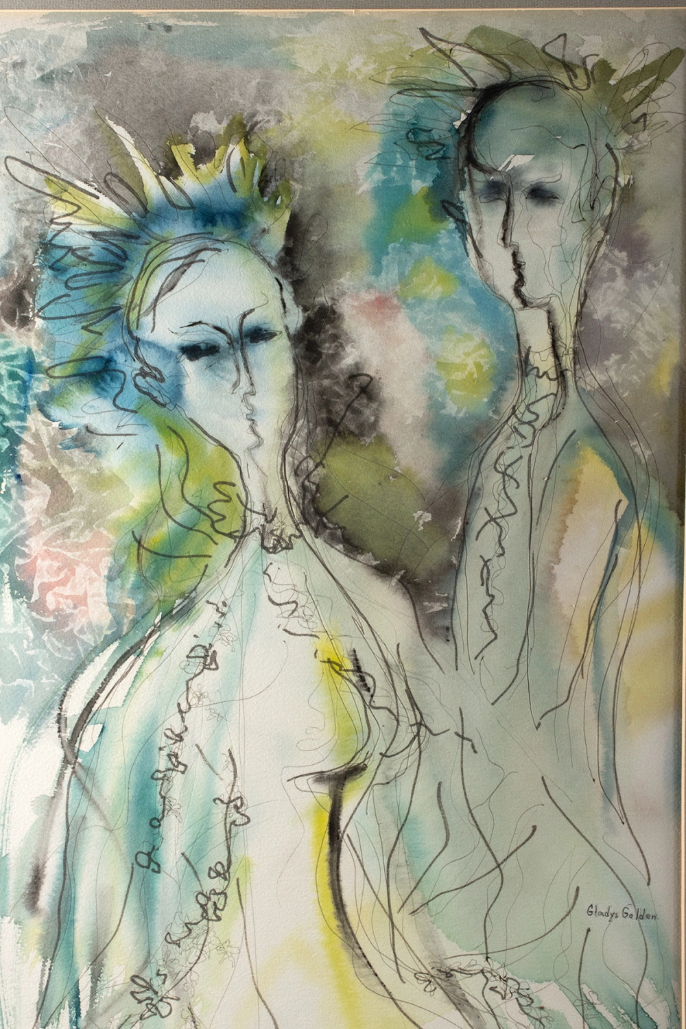 Gladys Golden Mixed Media - Abstract Couple (Auction 2026-06-05, Lot 18A) - Image 3
