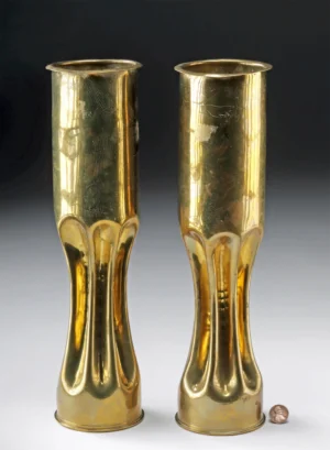 Pair WWI Trench Art Brass Shell Vases 1919 (Auction 2026-06-05, Lot 267)