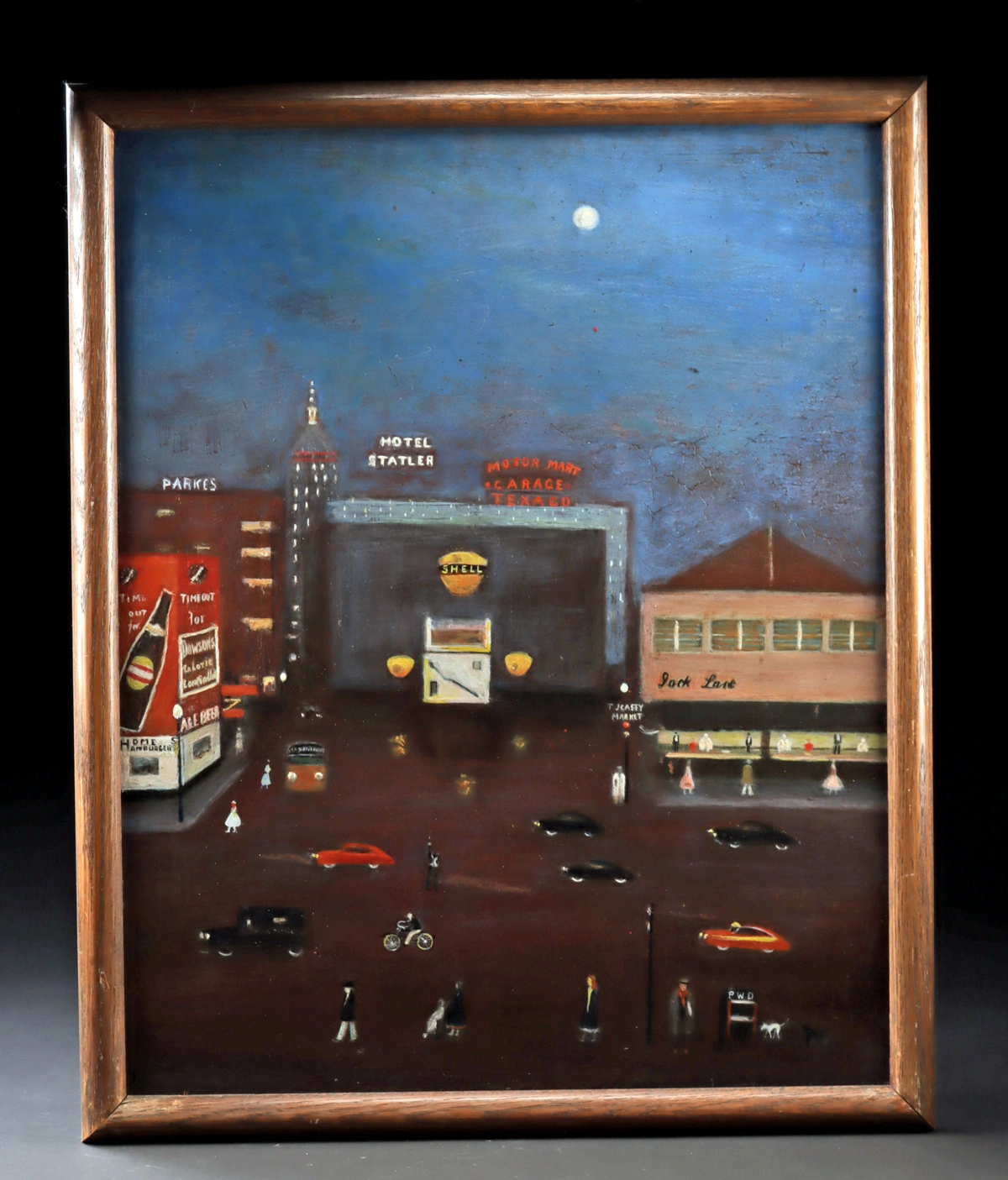 Mid-20th C. American Folk Painting - Boston Night Scene (Auction 2026-06-05, Lot 7)