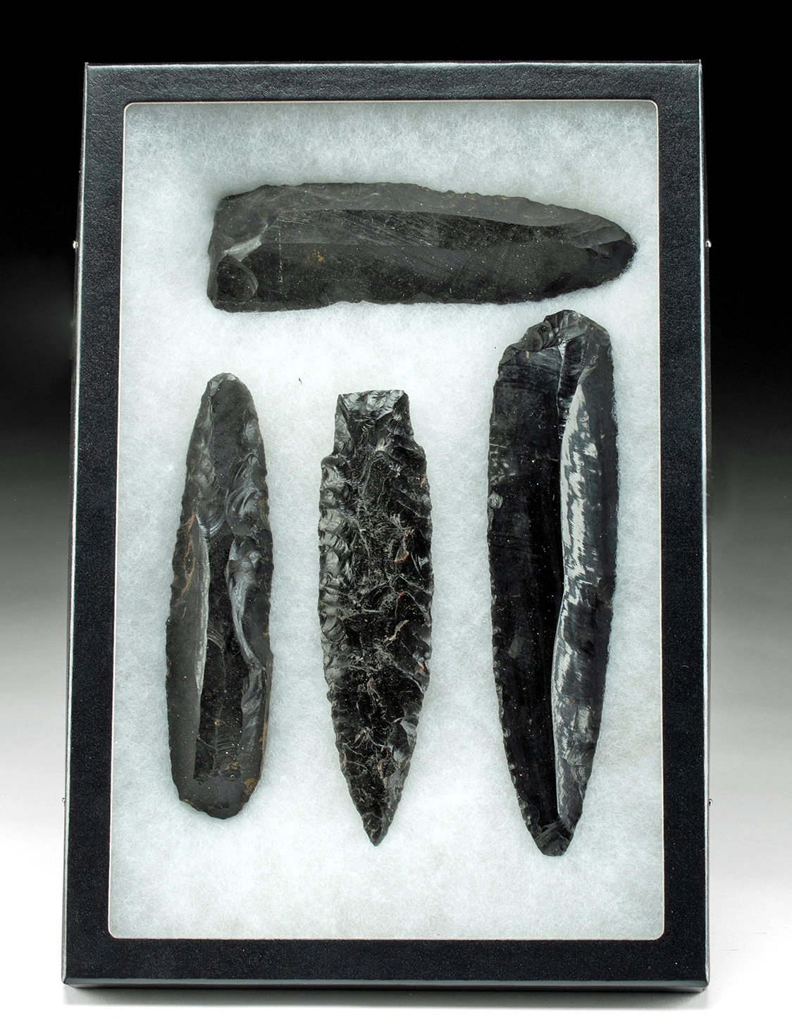 Fine Colima Knapped Obsidian Spears / Knife Blades (4) (Auction 2026-06-05, Lot 40)