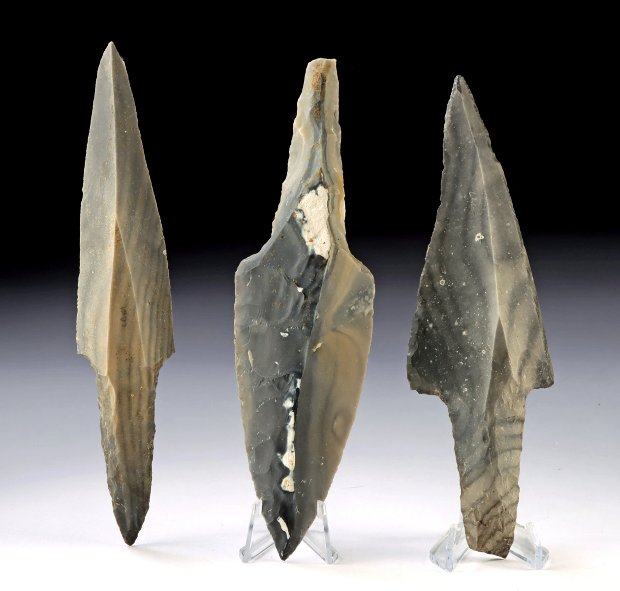 Three Large Maya Ritual Knapped Chert Blades (Auction 2026-06-05, Lot 59)