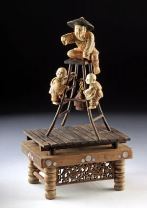 Japanese Mammoth Ivory Okimono Fisherman w/ Children (Auction 2026-06-05, Lot 234)