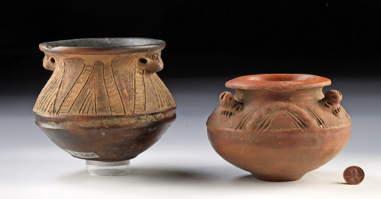 Two Incised Pre-Columbian Pottery Jars w/ Zoomorph Lugs (Auction 2026-06-05, Lot 63) - Image 3