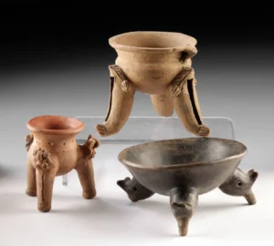 3 Pre-Columbian Animal Effigy Tripod Pottery Vessels (Auction 2026-06-05, Lot 77)