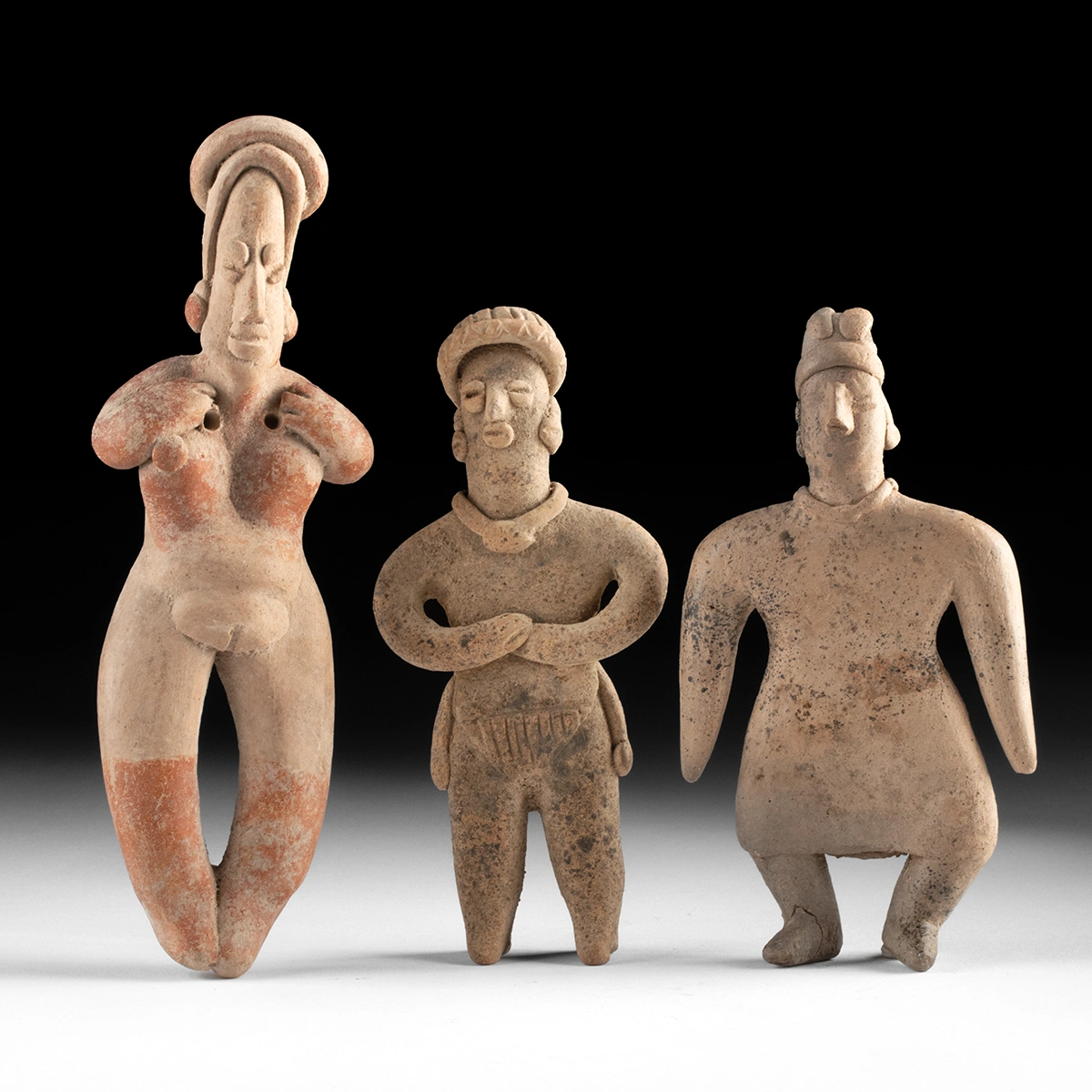 Pre-Columbian Jalisco & Colima Pottery Standing Figures, Group of 3 (Auction 2026-06-05, Lot 38A)