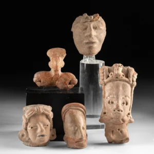Pre-Columbian Terracotta Figural Heads, Group of Five (Auction 2026-06-05, Lot 36B)