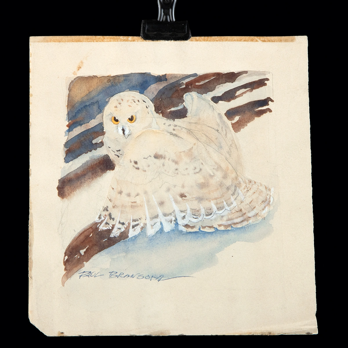 20th C. American Works on Paper - Bransom Snowy Owl Watercolor & Deane Portrait (Auction 2026-06-05, Lot 24I) - Image 3