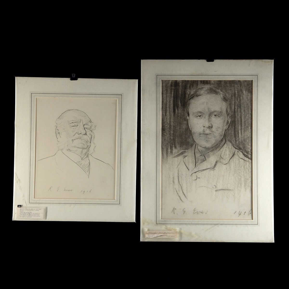 R. G. Eves 1916 Portrait Drawings, Young Soldier & the Artist's Father William Eves (Auction 2026-06-05, Lot 24C)
