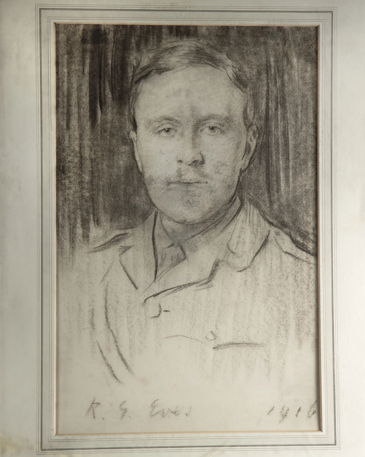 R. G. Eves 1916 Portrait Drawings, Young Soldier & the Artist's Father William Eves (Auction 2026-06-05, Lot 24C) - Image 3