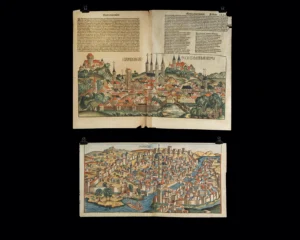 Two 1493 Nuremberg Chronicle Woodcut Leaves - Florence & Bamberg Views (Auction 2026-06-05, Lot 177A)