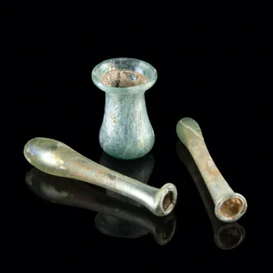 1st-3rd C. Roman Glass Unguentaria Group, Three Vessels (Auction 2026-06-05, Lot 171A)